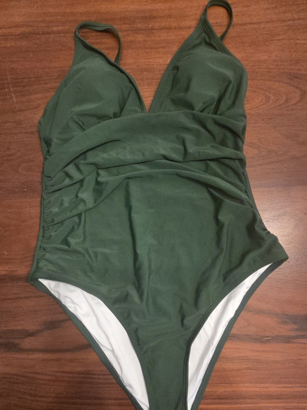 Cupshe Olive Green Ruched One-Piece Swimsuit